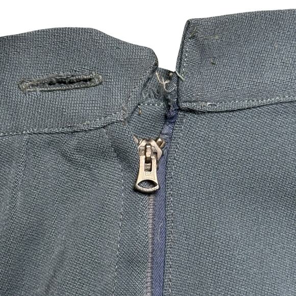 VTG Women's 40s 2 Pc Antique Blue Dress Suit Pill Box S 1940s Jacket Skirt WWII - Picture 16 of 16